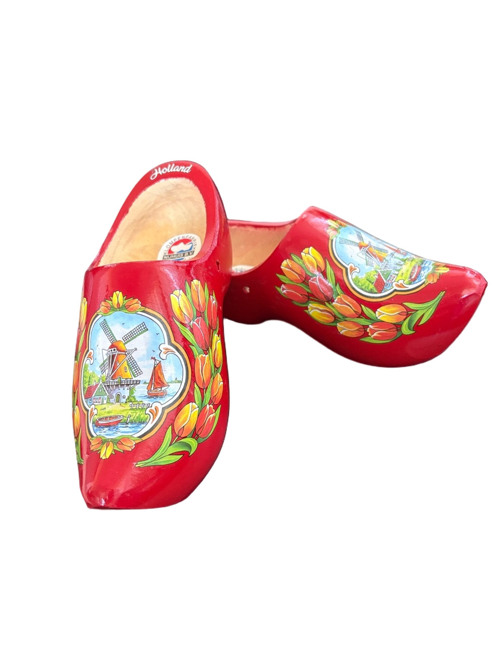 Netherland Red Tulip Kids Wooden Clogs